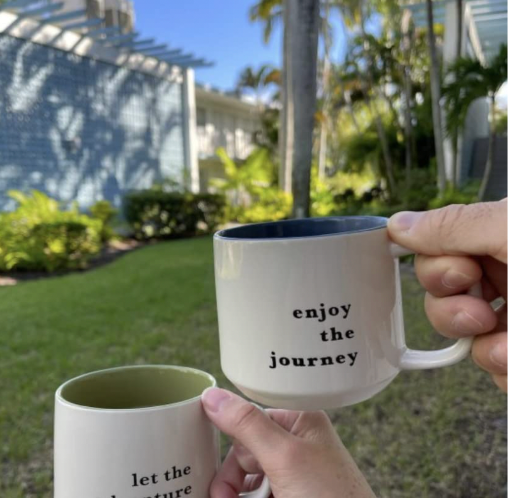 Coffee mug Enjoy The Journey 16 oz, Stoneware, gift for her and guy, gift for birthday, best gift.